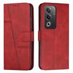 For OPPO A3 Pro Stitching Calf Texture Buckle Leather Phone Case(Red)