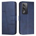 For OPPO A3 Pro Stitching Calf Texture Buckle Leather Phone Case(Blue)