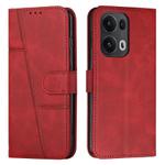 For OPPO Reno13 Pro 5G Global Stitching Calf Texture Buckle Leather Phone Case(Red)