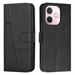 For OPPO A5 Pro 5G Global Stitching Calf Texture Buckle Leather Phone Case(Black)