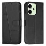 For OPPO Reno14 Global / Reno14 F 5G Stitching Calf Texture Buckle Leather Phone Case(Black)