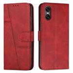 For Sony Xperia 10 VI Stitching Calf Texture Buckle Leather Phone Case(Red)