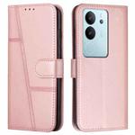 For vivo S17 / vivo S17 Pro Stitching Calf Texture Buckle Leather Phone Case(Pink)