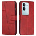 For vivo S17 / vivo S17 Pro Stitching Calf Texture Buckle Leather Phone Case(Red)