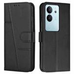 For vivo S17 / vivo S17 Pro Stitching Calf Texture Buckle Leather Phone Case(Black)