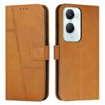 For vivo Y03 / Y18 / Y18e Stitching Calf Texture Buckle Leather Phone Case(Yellow)