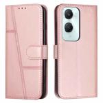 For vivo Y03 / Y18 / Y18e Stitching Calf Texture Buckle Leather Phone Case(Pink)