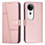 For vivo V40 / V40 Pro / T3 Ultra Stitching Calf Texture Buckle Leather Phone Case(Pink)