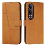 For vivo V50 Lite Stitching Calf Texture Buckle Leather Phone Case(Yellow)