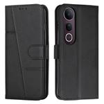 For vivo V50 Lite Stitching Calf Texture Buckle Leather Phone Case(Black)