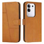 For vivo Y29 4G Stitching Calf Texture Buckle Leather Phone Case(Yellow)