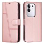 For vivo Y29 4G Stitching Calf Texture Buckle Leather Phone Case(Pink)