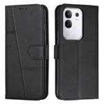For vivo Y29 4G Stitching Calf Texture Buckle Leather Phone Case(Black)