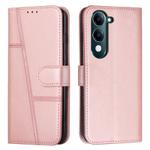 For vivo Y29s 5G / Y04 4G Stitching Calf Texture Buckle Leather Phone Case(Pink)