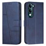 For vivo Y29s 5G / Y04 4G Stitching Calf Texture Buckle Leather Phone Case(Blue)