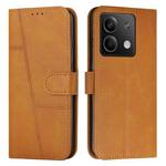 For Xiaomi Redmi Note 13 Stitching Calf Texture Buckle Leather Phone Case(Yellow)