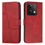 For Xiaomi Redmi Note 13 Stitching Calf Texture Buckle Leather Phone Case(Red)