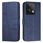 For Xiaomi Redmi Note 13 Stitching Calf Texture Buckle Leather Phone Case(Blue)