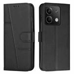 For Xiaomi Redmi Note 13 Stitching Calf Texture Buckle Leather Phone Case(Black)