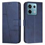 For Xiaomi Redmi Note 13 pro Stitching Calf Texture Buckle Leather Phone Case(Blue)