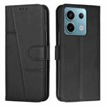 For Xiaomi Redmi Note 13 pro Stitching Calf Texture Buckle Leather Phone Case(Black)