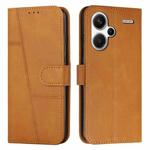 For Xiaomi Redmi Note 13 pro+ Stitching Calf Texture Buckle Leather Phone Case(Yellow)