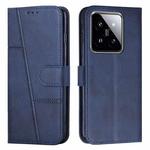 For Xiaomi 14 Stitching Calf Texture Buckle Leather Phone Case(Blue)