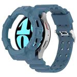 For Samsung Galaxy Watch 6 44mm Armor Silicone Watch Band + Watch Case Set(Blue)