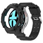 For Samsung Galaxy Watch 6 44mm Armor Silicone Watch Band + Watch Case Set(Black)