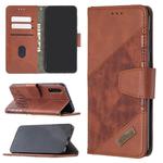 For Samsung Galaxy A50 Matching Color Crocodile Texture Horizontal Flip PU Leather Case with Wallet & Holder & Card Slots(Brown)