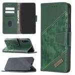 For Samsung Galaxy A50 Matching Color Crocodile Texture Horizontal Flip PU Leather Case with Wallet & Holder & Card Slots(Green)
