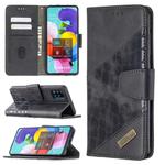 For Samsung Galaxy A51 Matching Color Crocodile Texture Horizontal Flip PU Leather Case with Wallet & Holder & Card Slots(Black)