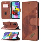 For Samsung Galaxy A51 Matching Color Crocodile Texture Horizontal Flip PU Leather Case with Wallet & Holder & Card Slots(Brown)
