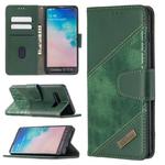 For Samsung Galaxy S10 Plus Matching Color Crocodile Texture Horizontal Flip PU Leather Case with Wallet & Holder & Card Slots(Green)
