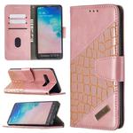 For Samsung Galaxy S10 Plus Matching Color Crocodile Texture Horizontal Flip PU Leather Case with Wallet & Holder & Card Slots(Rose Gold)