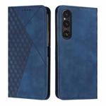 For Sony Xperia 1 V 2023 Diamond Splicing Skin Feel Magnetic Leather Phone Case(Blue)