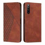 For Sony Xperia 10 V 2023 Diamond Splicing Skin Feel Magnetic Leather Phone Case(Brown)