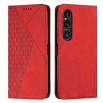 For Sony Xperia 1 VI Diamond Splicing Skin Feel Magnetic Leather Phone Case(Red)