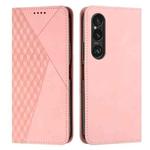 For Sony Xperia 1 VI Diamond Splicing Skin Feel Magnetic Leather Phone Case(Rose Gold)