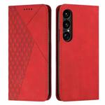 For Sony Xperia 1 VII Diamond Splicing Skin Feel Magnetic Leather Phone Case(Red)