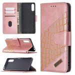 For Sony Xperia L4 Matching Color Crocodile Texture Horizontal Flip PU Leather Case with Wallet & Holder & Card Slots(Rose Gold)