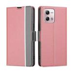 For Motorola Moto G Stylus 4G 2023 Twill Texture Side Button Leather Phone Case(Pink)