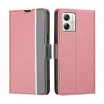 For Motorola Moto G54 5G EU Edition Twill Texture Side Button Leather Phone Case(Pink)