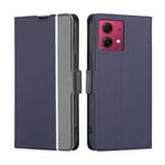 For Motorola Moto G84 5G Twill Texture Side Button Leather Phone Case(Blue)