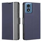 For Motorola Moto G Play 4G 2024 Twill Texture Side Button Leather Phone Case(Blue)