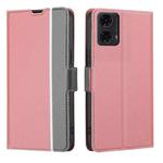 For Motorola Moto G24 4G Twill Texture Side Button Leather Phone Case(Pink)