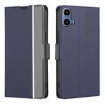 For Motorola Moto G34 5G Twill Texture Side Button Leather Phone Case(Blue)