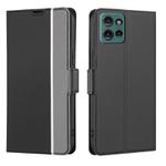 For Motorola Edge 50 5G Twill Texture Side Button Leather Phone Case(Black)