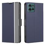 For Motorola Edge 50 5G Twill Texture Side Button Leather Phone Case(Blue)