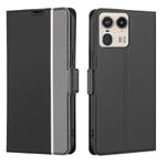 For Motorola Edge 50 Ultra Twill Texture Side Button Leather Phone Case(Black)